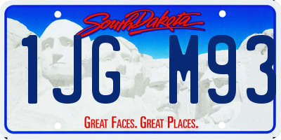 SD license plate 1JGM93