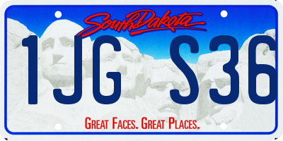 SD license plate 1JGS36