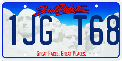 SD license plate 1JGT68