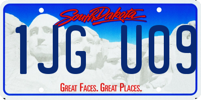 SD license plate 1JGU09