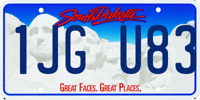 SD license plate 1JGU83