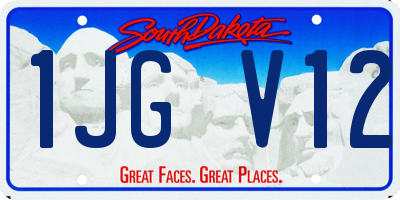 SD license plate 1JGV12