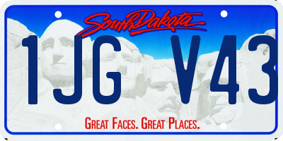 SD license plate 1JGV43