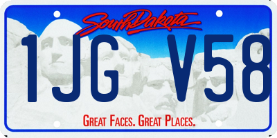 SD license plate 1JGV58