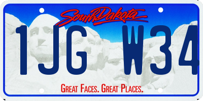 SD license plate 1JGW34