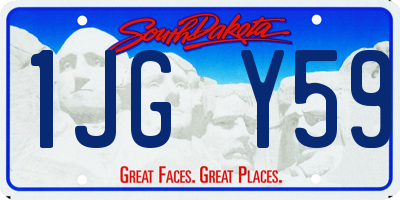SD license plate 1JGY59