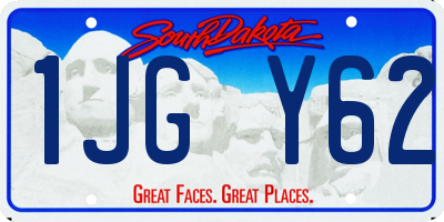 SD license plate 1JGY62