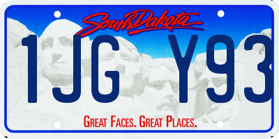SD license plate 1JGY93