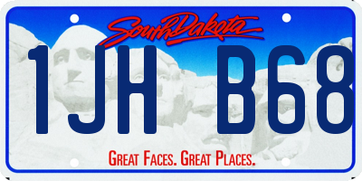SD license plate 1JHB68