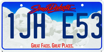 SD license plate 1JHE53