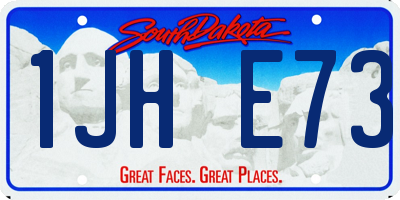 SD license plate 1JHE73