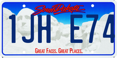 SD license plate 1JHE74