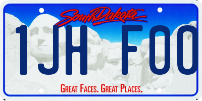SD license plate 1JHF00