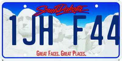 SD license plate 1JHF44