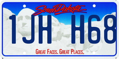 SD license plate 1JHH68
