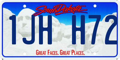 SD license plate 1JHH72