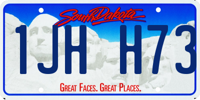 SD license plate 1JHH73