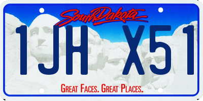 SD license plate 1JHX51