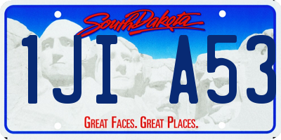 SD license plate 1JIA53