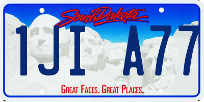 SD license plate 1JIA77