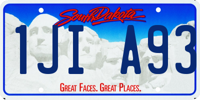 SD license plate 1JIA93