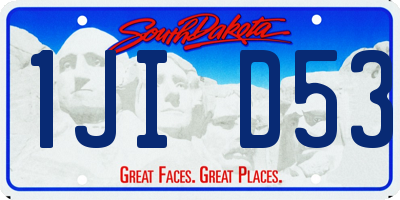 SD license plate 1JID53