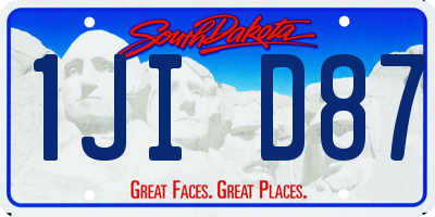 SD license plate 1JID87