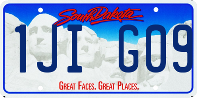 SD license plate 1JIG09