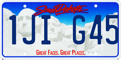 SD license plate 1JIG45