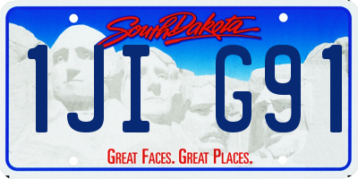 SD license plate 1JIG91