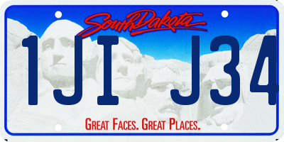 SD license plate 1JIJ34