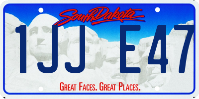 SD license plate 1JJE47