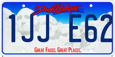 SD license plate 1JJE62
