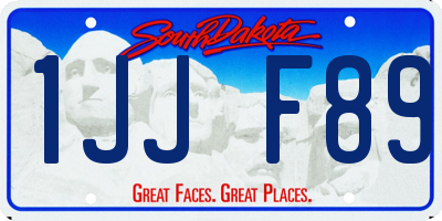 SD license plate 1JJF89