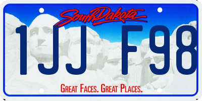 SD license plate 1JJF98