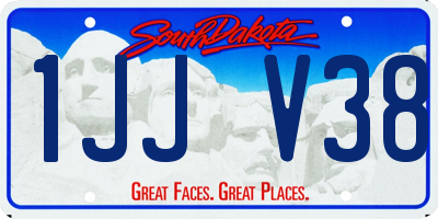 SD license plate 1JJV38