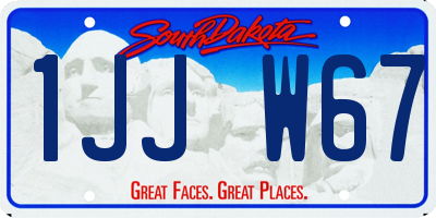SD license plate 1JJW67