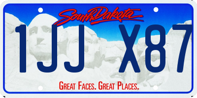 SD license plate 1JJX87
