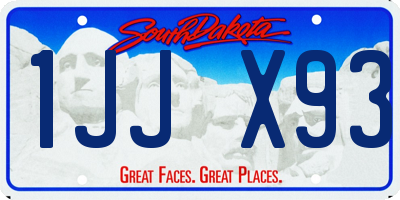 SD license plate 1JJX93