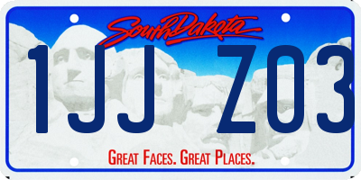 SD license plate 1JJZ03