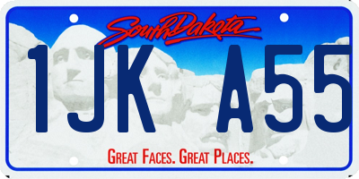 SD license plate 1JKA55