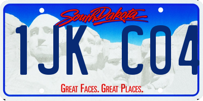 SD license plate 1JKC04
