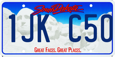 SD license plate 1JKC50