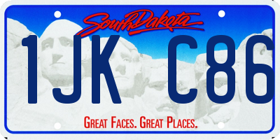 SD license plate 1JKC86