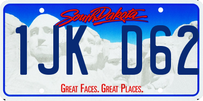 SD license plate 1JKD62