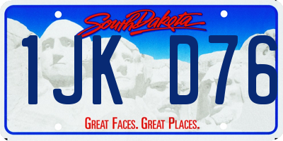SD license plate 1JKD76