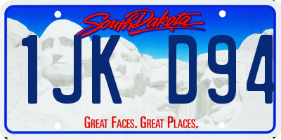 SD license plate 1JKD94