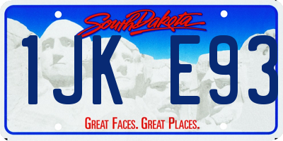 SD license plate 1JKE93