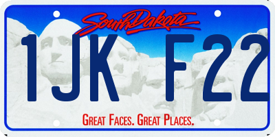 SD license plate 1JKF22