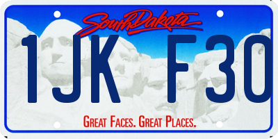 SD license plate 1JKF30